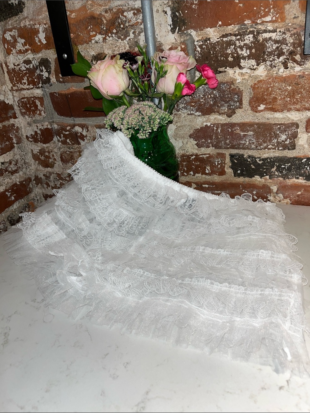 PrettyLittleThing White Lace Ruffle High-Waist Panties